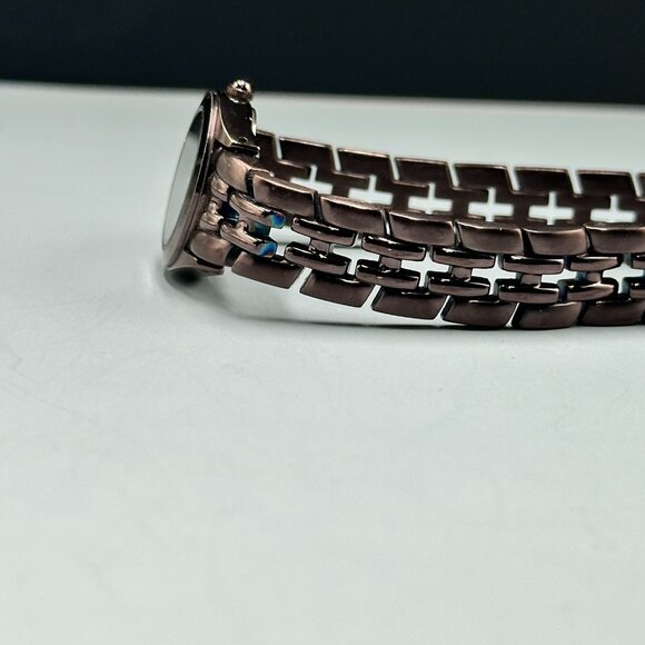 3/$30 Armitron Watch Women Metallic Brown Date Window Round Dial 8 Inch - Picture 12 of 16